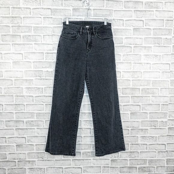 PORTER BLUE Women's Rebel Wide Leg Denim Jeans in Carbon black washed sz 25 - Picture 6 of 12